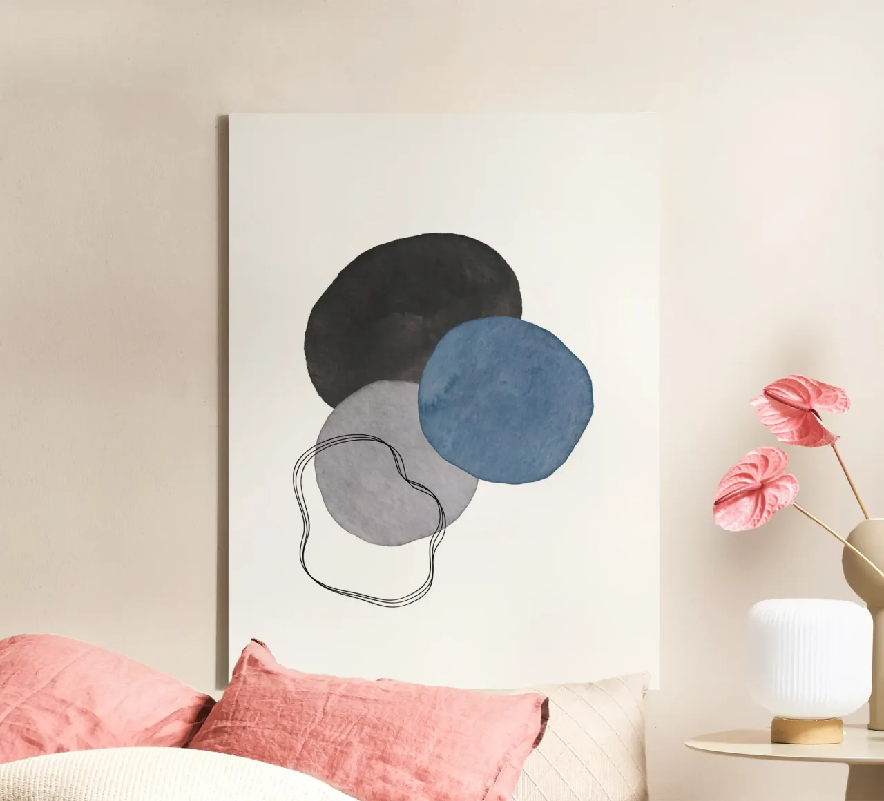 Hemels Grijs 01 canvas met Baklijst van WijdevenPrints