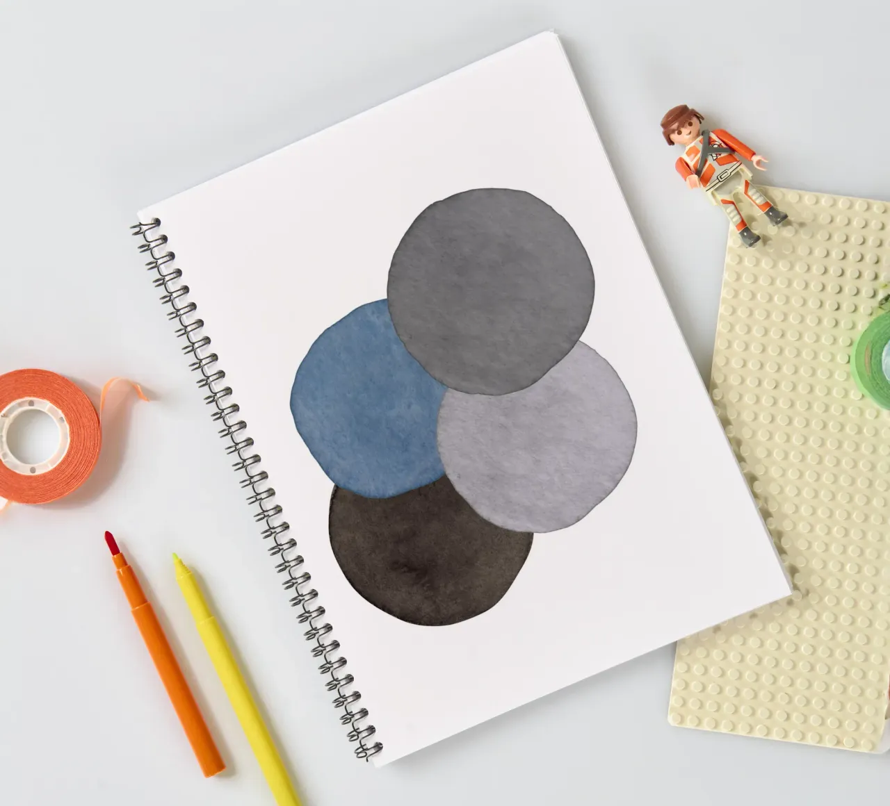 Gris céleste 04 carnet à spirale de WijdevenPrints