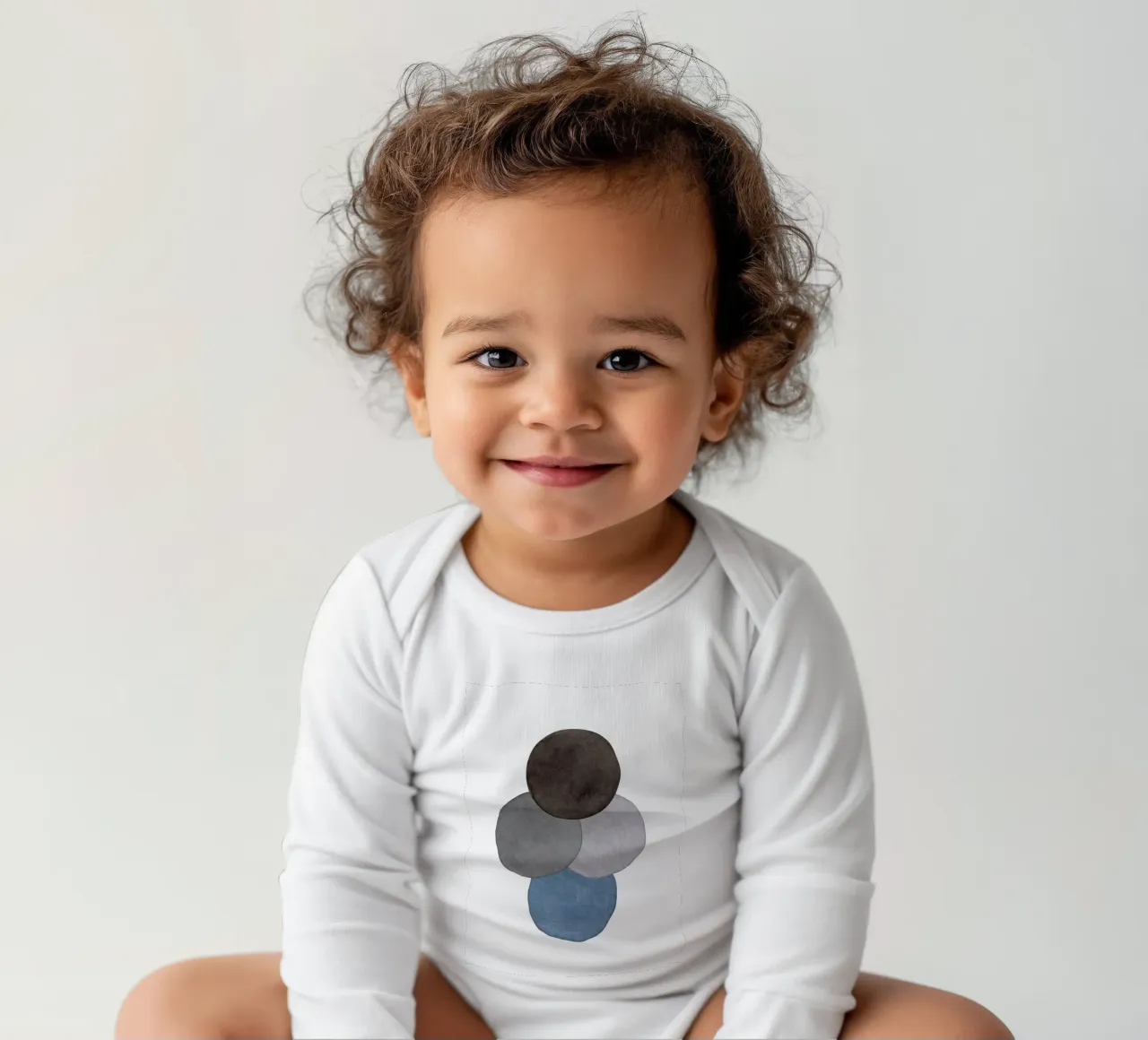 Himmelsgrau 05 Langarm Babybody von WijdevenPrints