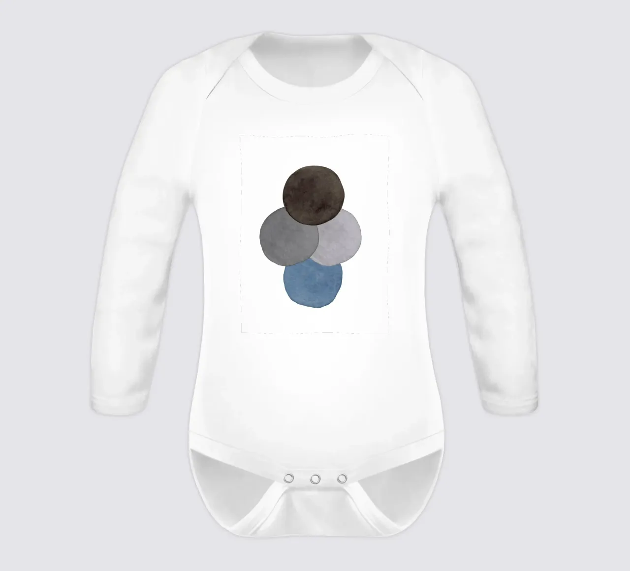 Himmelsgrau 05 Langarm Babybody von WijdevenPrints