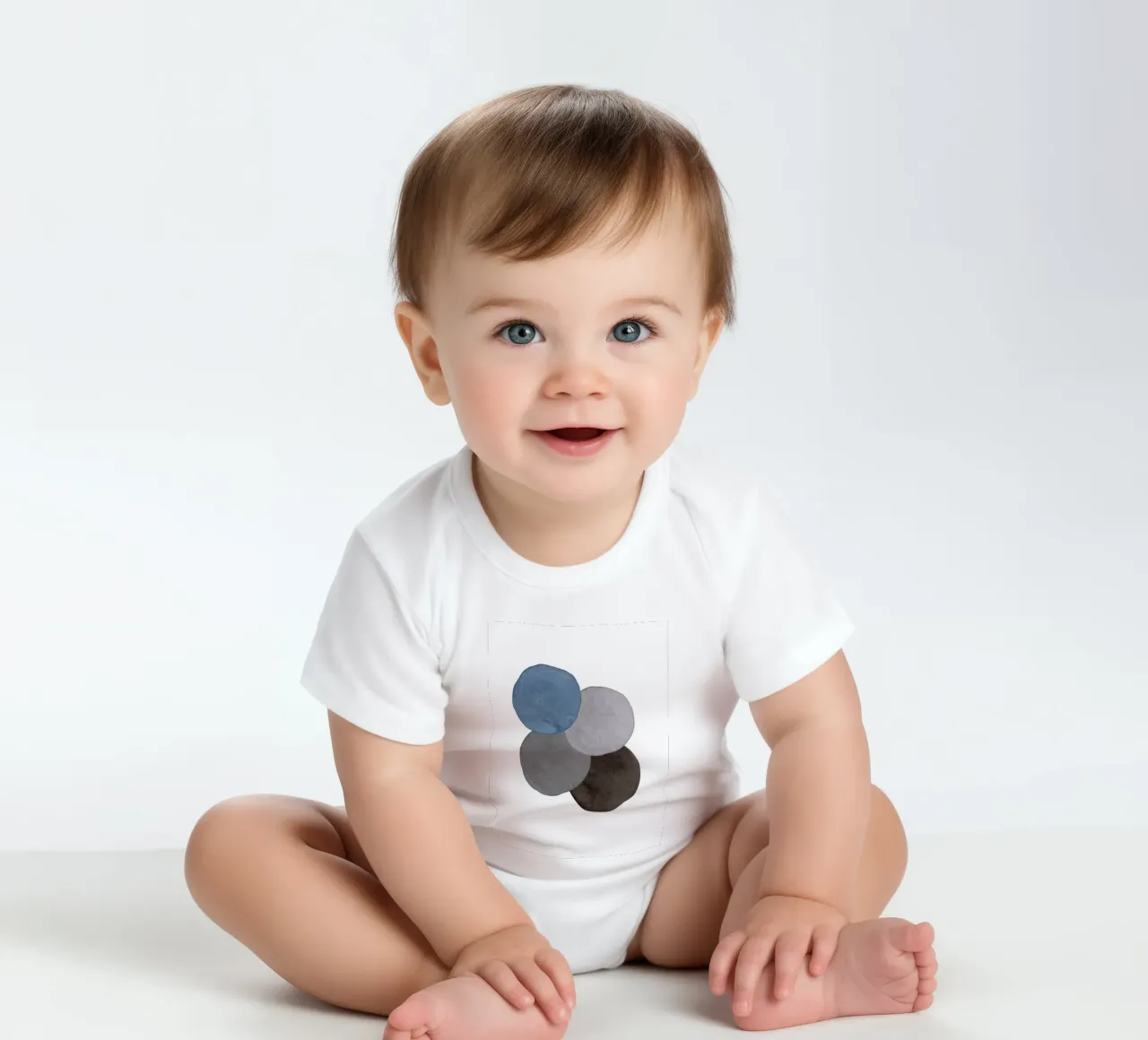 Grigio Celeste 06 body neonato maniche corte da WijdevenPrints