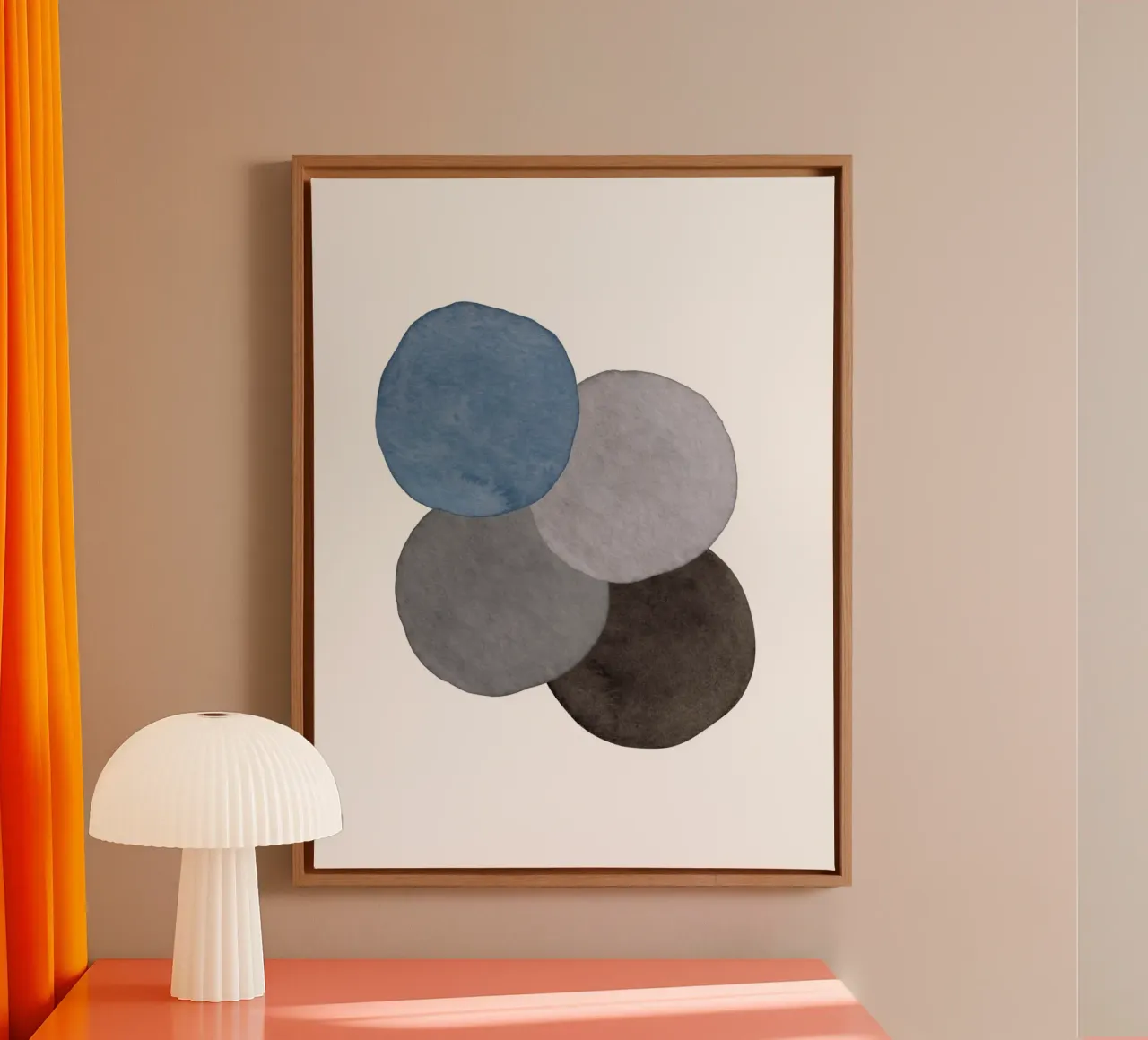 Grigio Celeste 06 tela con Cornice a cassetta da WijdevenPrints
