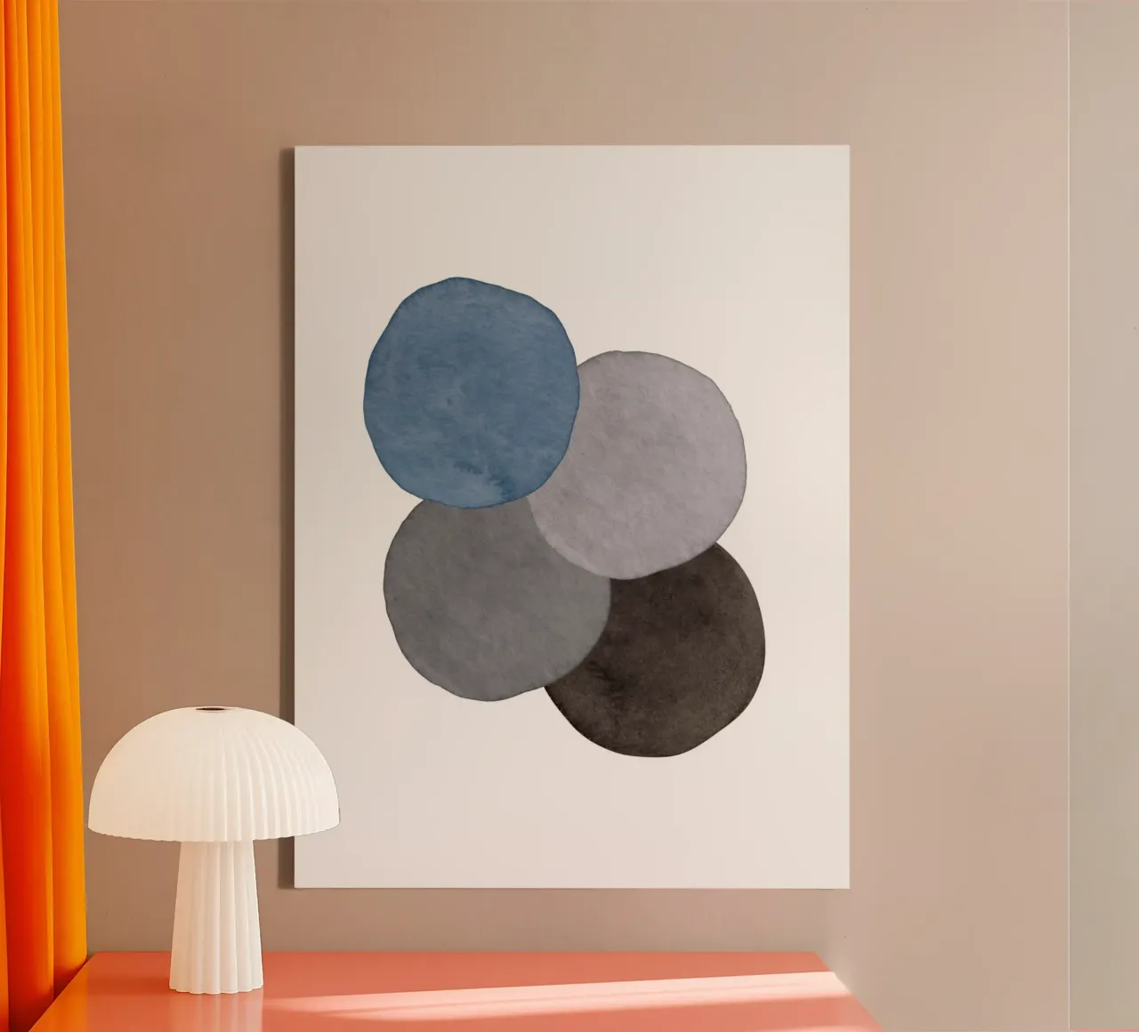 Grigio Celeste 06 tela con Cornice a cassetta da WijdevenPrints