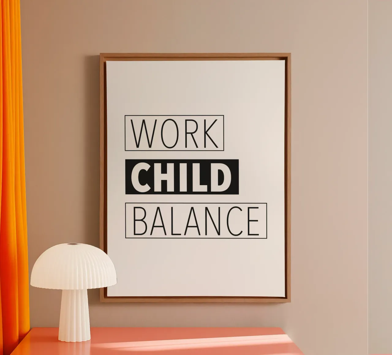 Work Child Balance tela con Cornice a cassetta da Constanze Art Direction