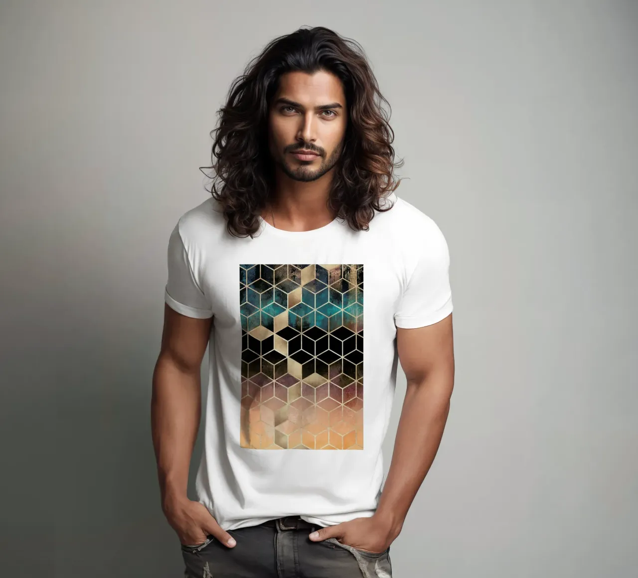 Ombre Dream Cubes t-shirt da Elisabeth Fredriksson