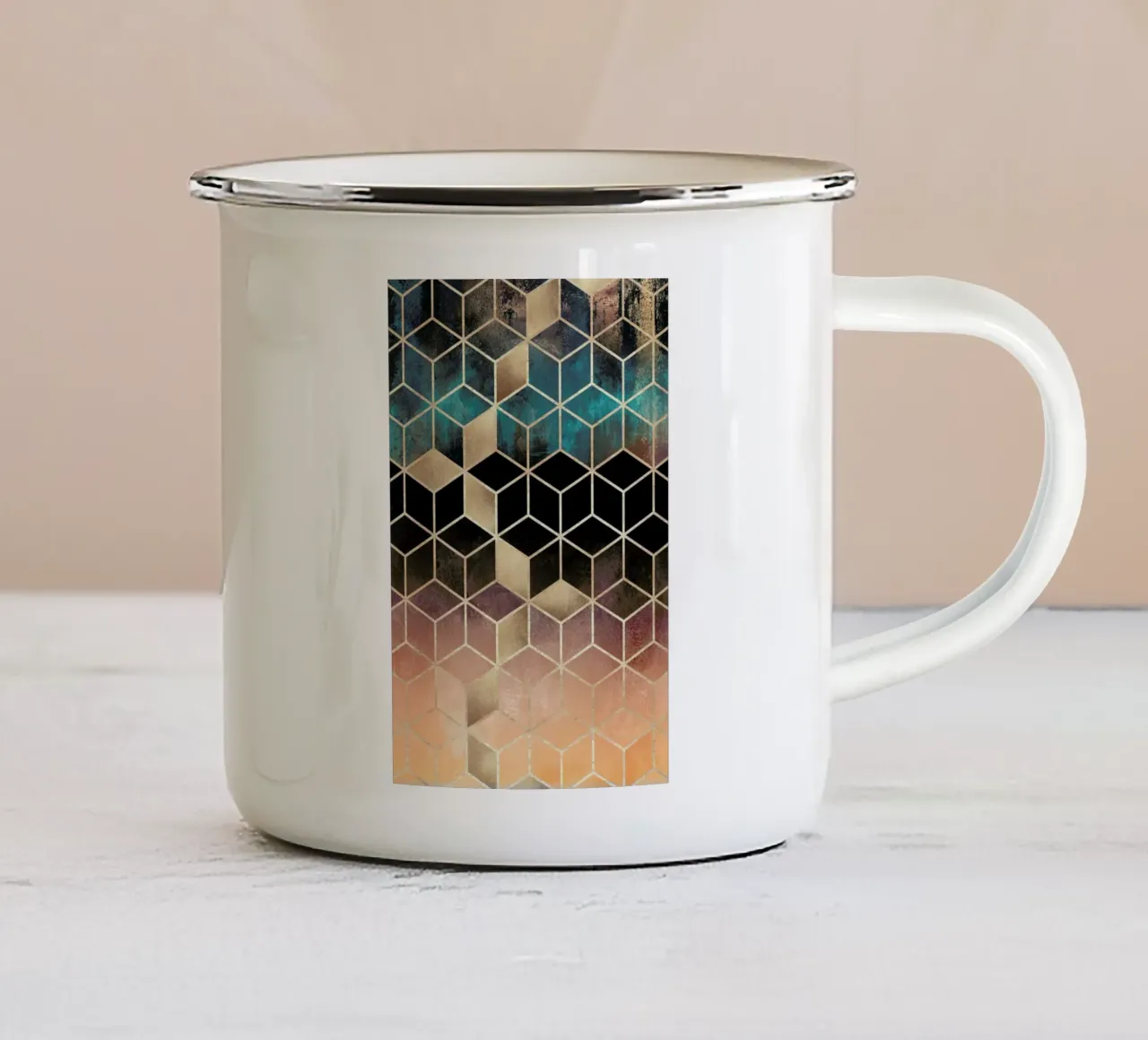 Ombre Dream Cubes tazza in smalto da Elisabeth Fredriksson