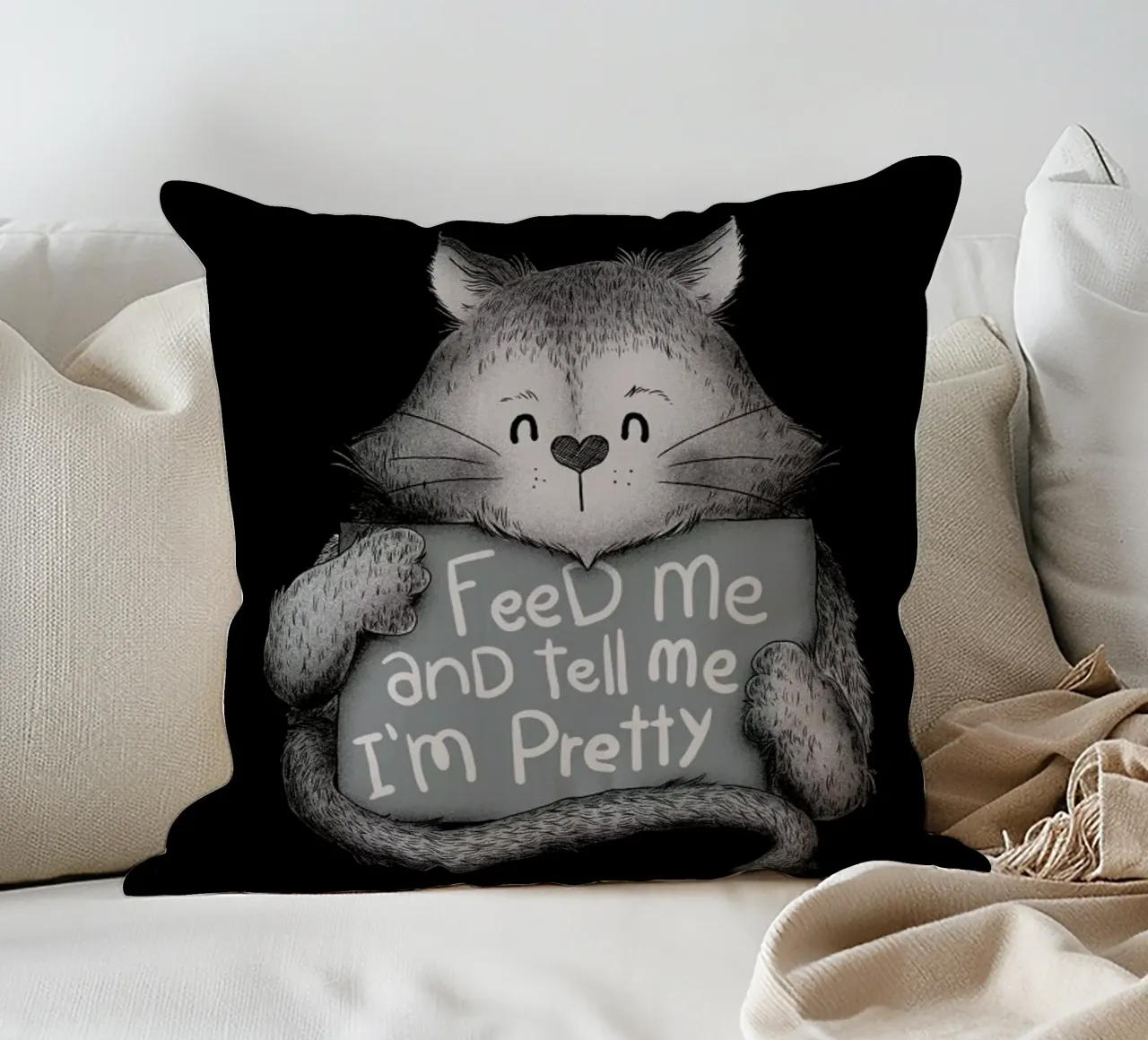 Feed Me and Tell Me I'm Pretty cuscino da Tobe Fonseca