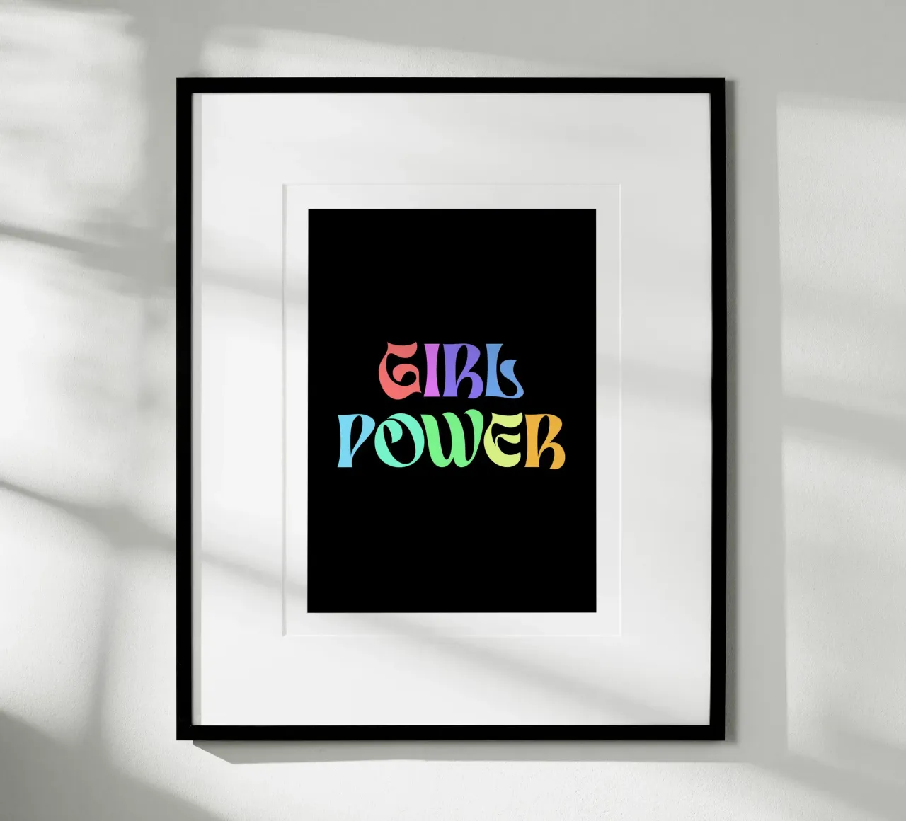 Poder femenino poster con marco de madera de Wall of Words