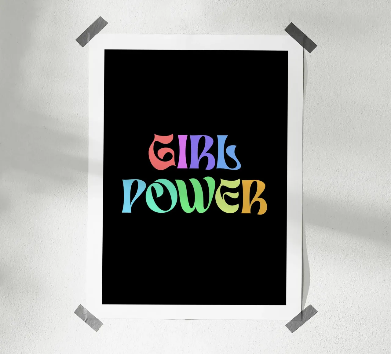 Poder femenino poster con marco de madera de Wall of Words