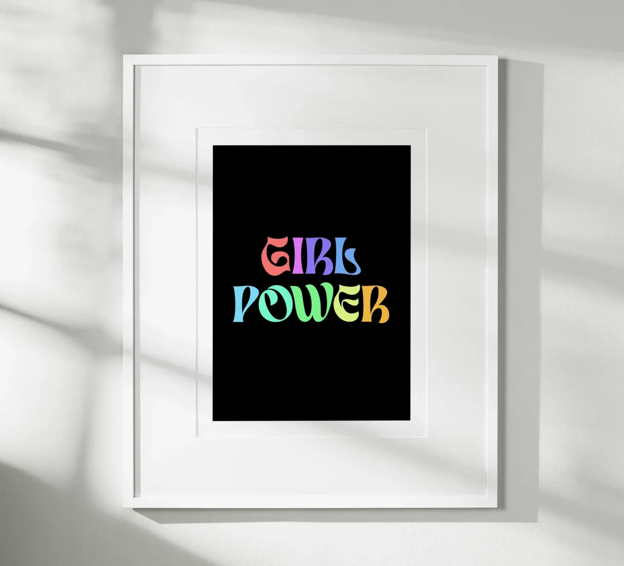 Poder femenino poster con marco de madera de Wall of Words