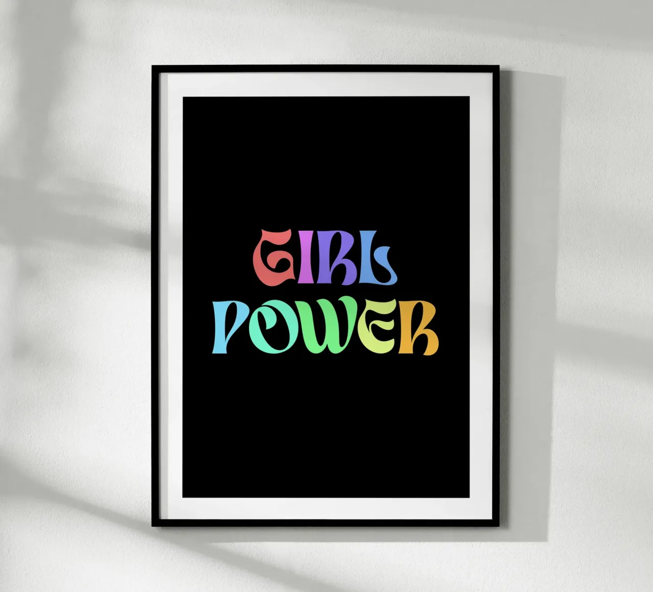 Poder femenino poster con marco de madera de Wall of Words