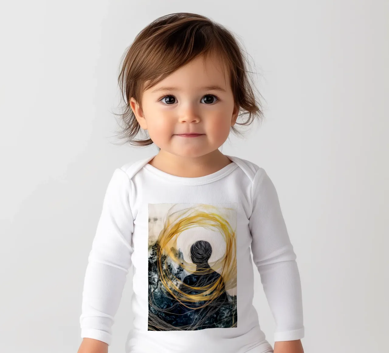 Inside the circle long-sleeve baby romper by Justyna Jaszke JBJart