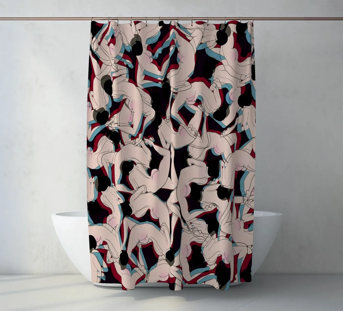 Drunk douchegordijn van Ruei