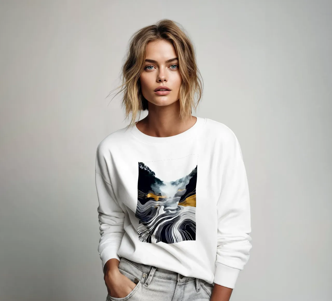 Nebliger Ort Sweatshirt von Justyna Jaszke JBJart