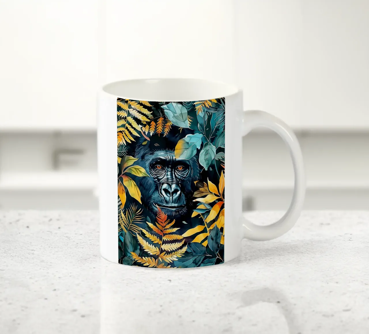 Arte animale del gorilla tazza in ceramica da Justyna Jaszke JBJart