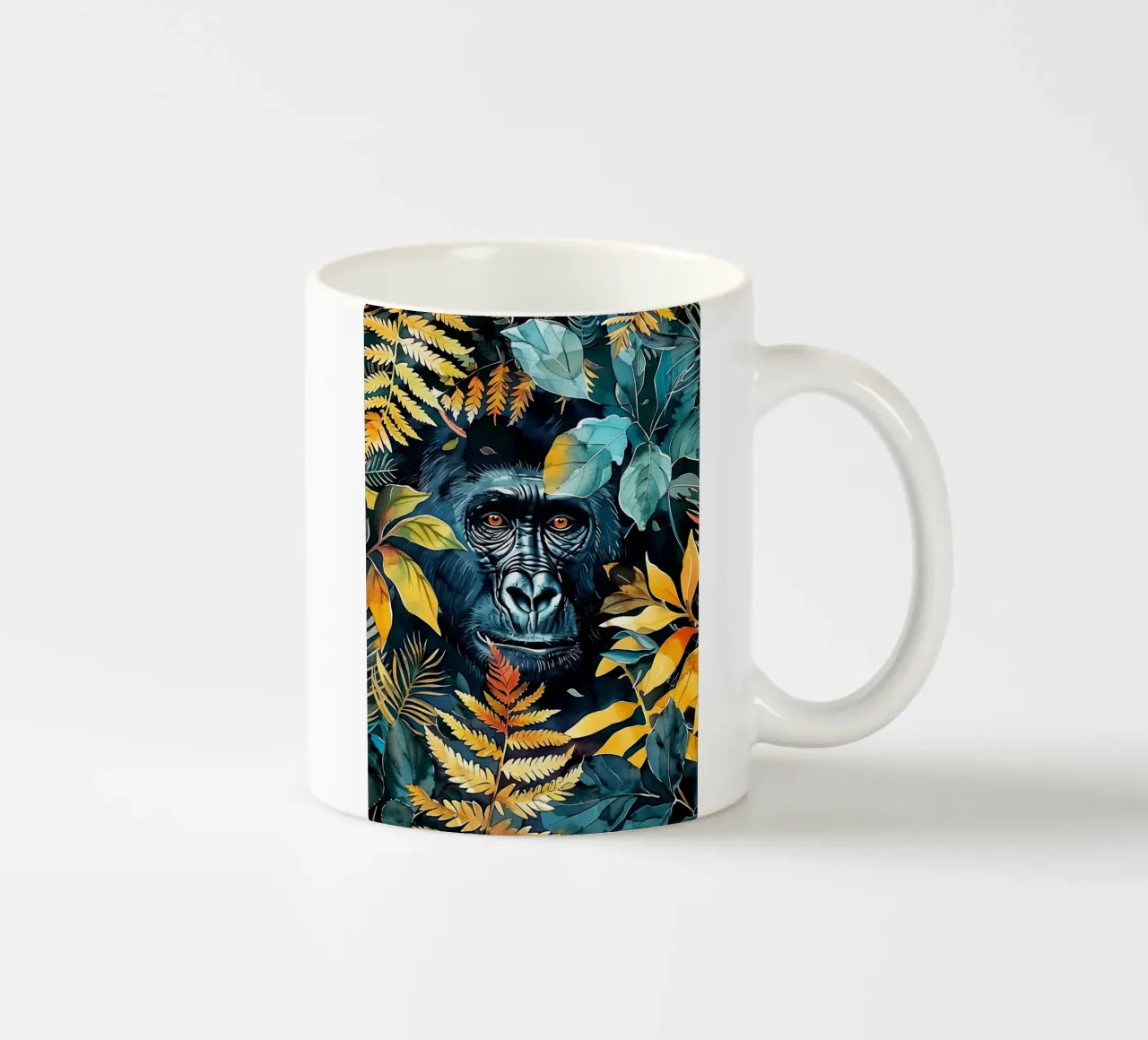 Arte animale del gorilla tazza in ceramica da Justyna Jaszke JBJart