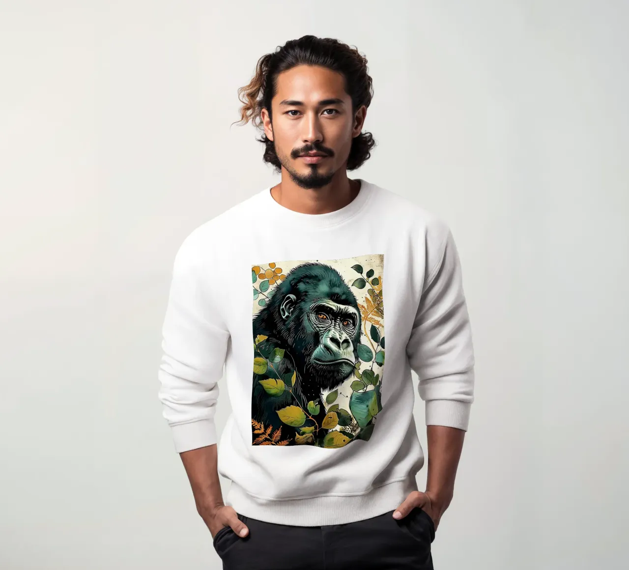 Arte animale del gorilla felpa da Justyna Jaszke JBJart
