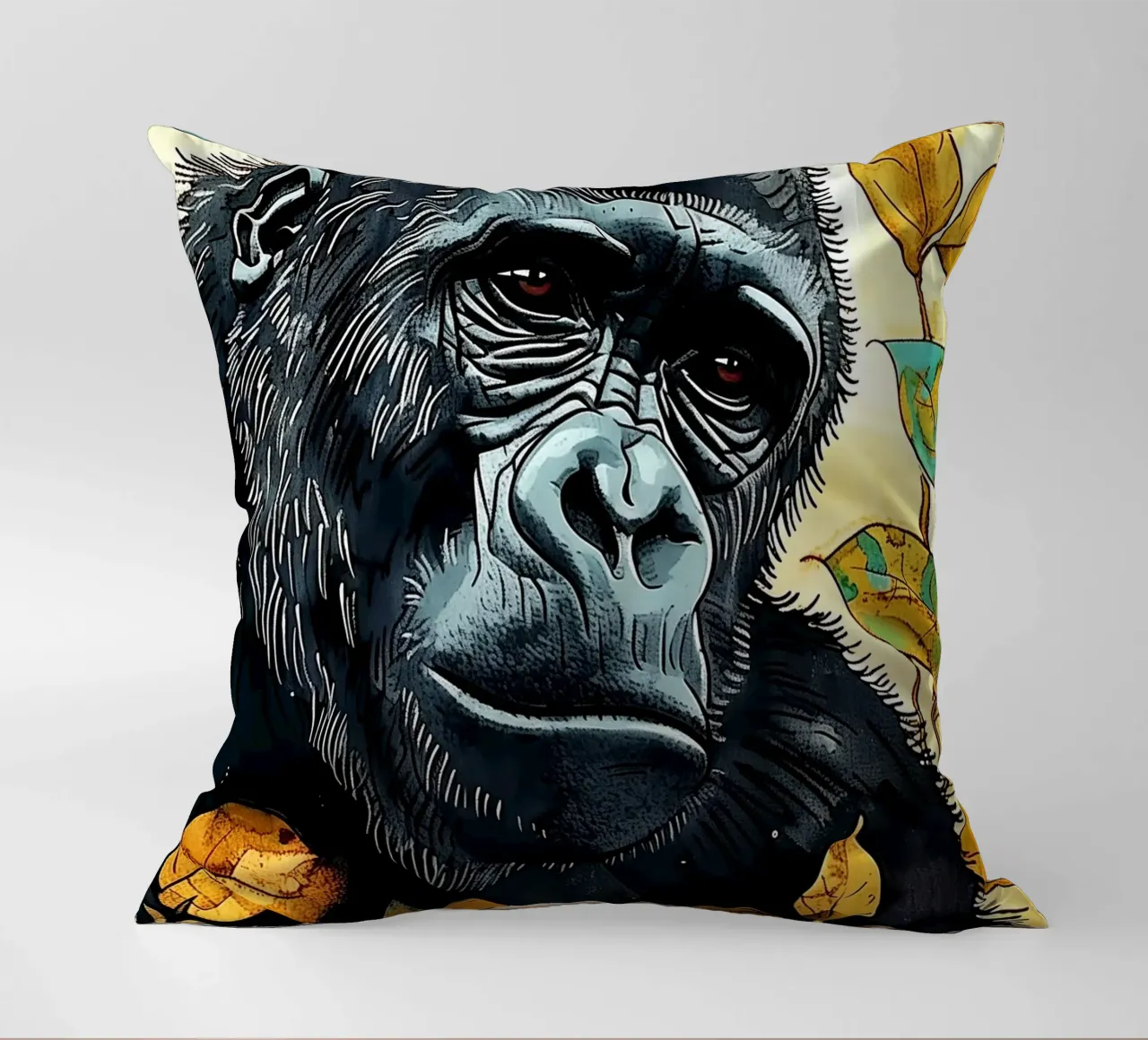 Arte dei gorilla cuscino da Justyna Jaszke JBJart