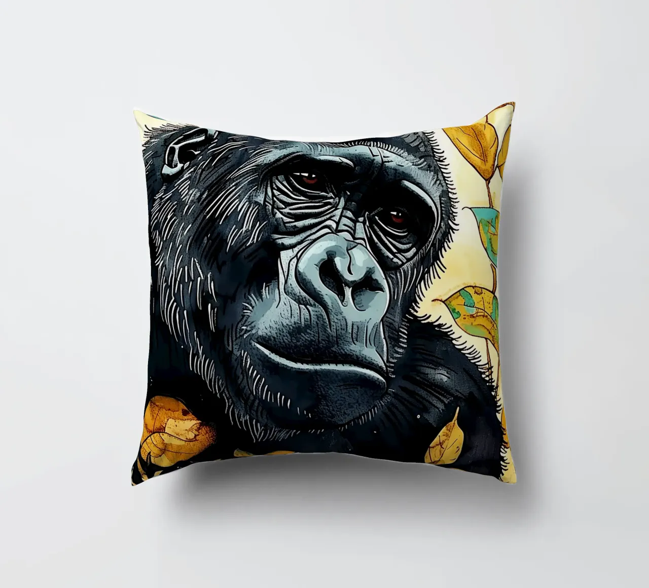 Arte dei gorilla cuscino da Justyna Jaszke JBJart
