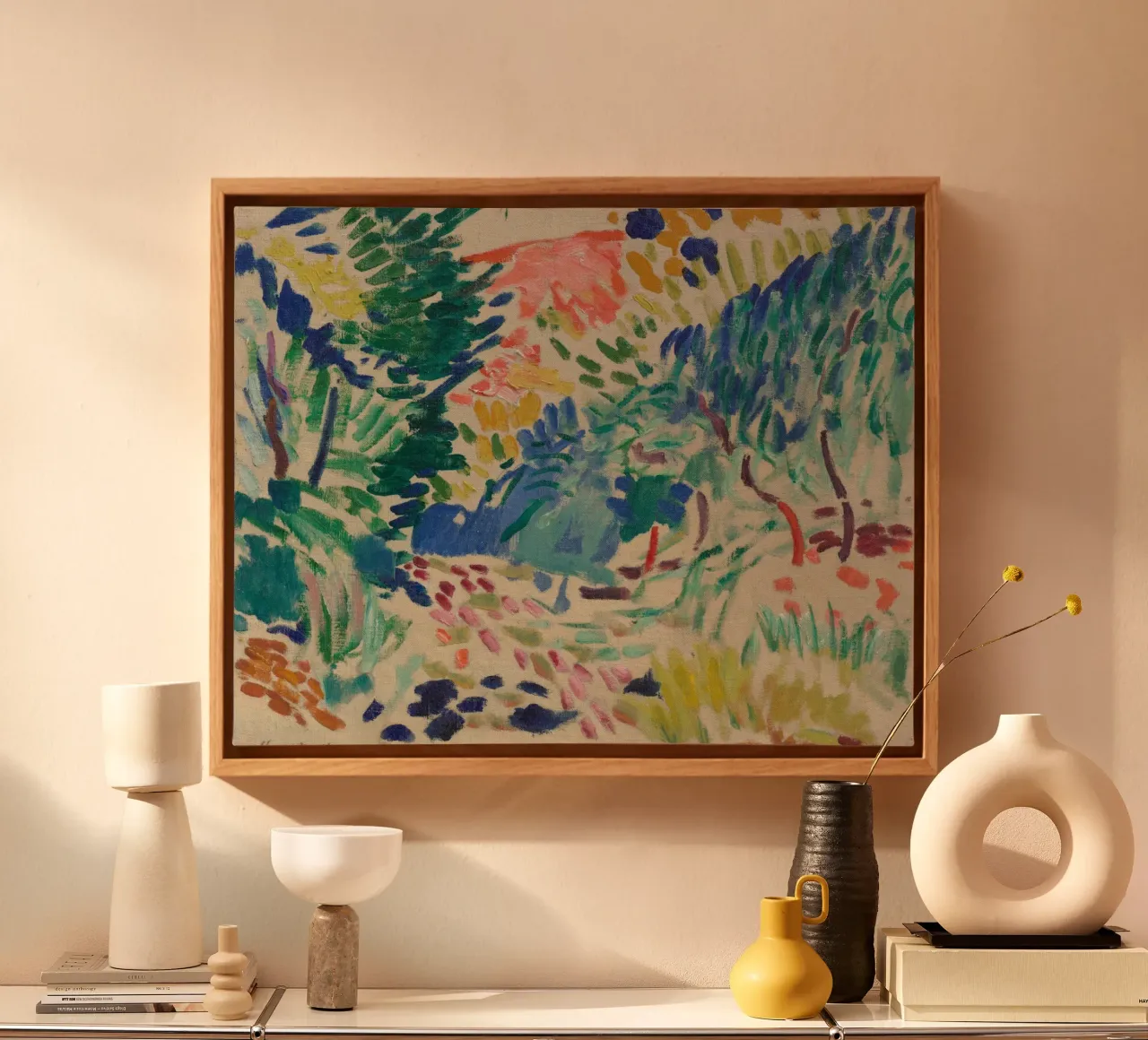 Henri Matisse - Paesaggio a Collioure tela con Cornice a cassetta da William Store