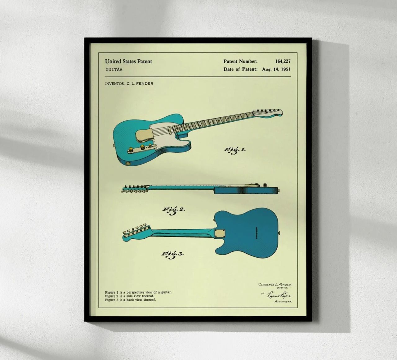 Guitar Patent (1951) poster by Jazzberry Blue