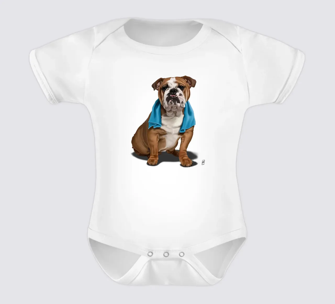 Bull (Colour) babyrompertje korte mouwen van Rob Art | Illustration