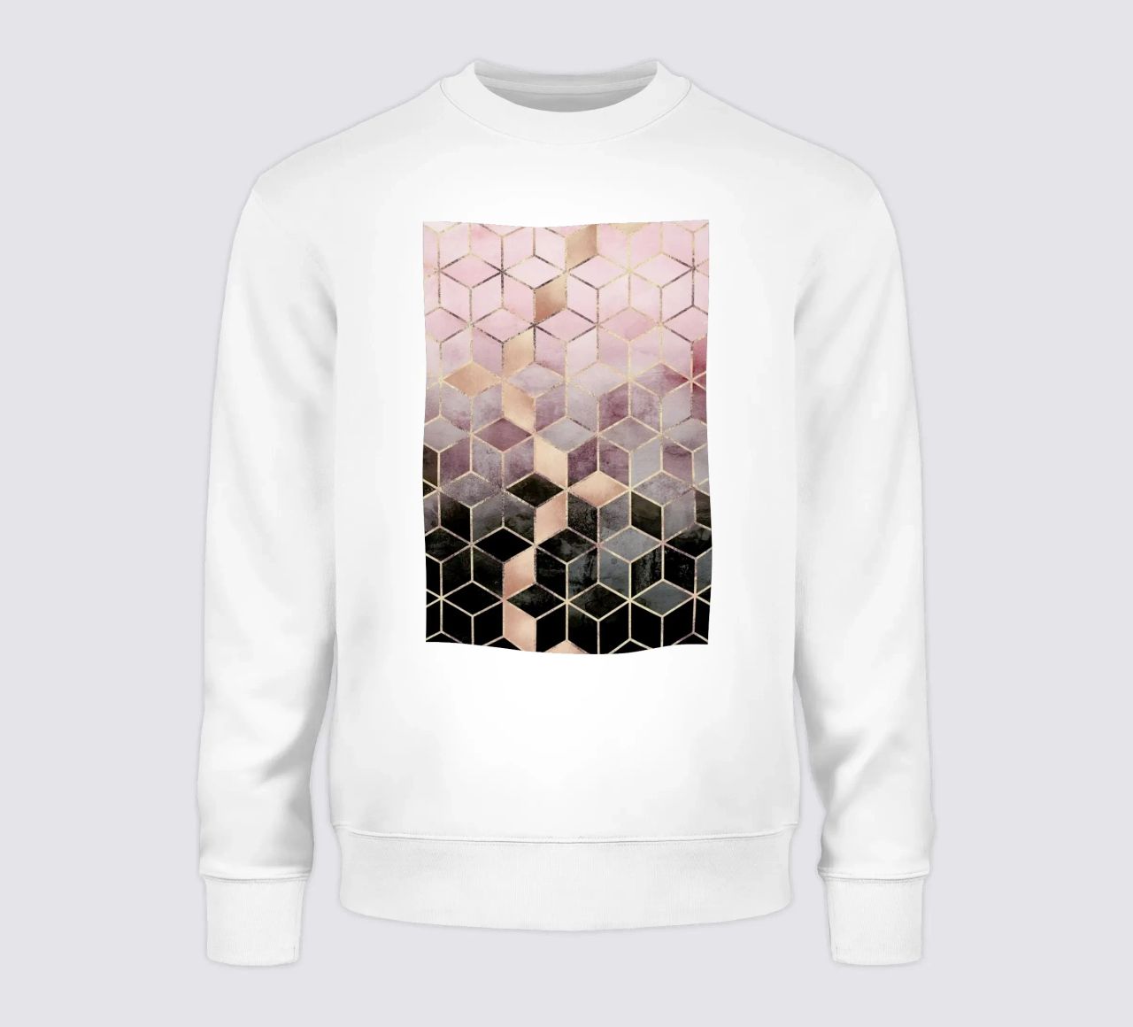 Pink Grey Gradient Cubes felpa da Elisabeth Fredriksson
