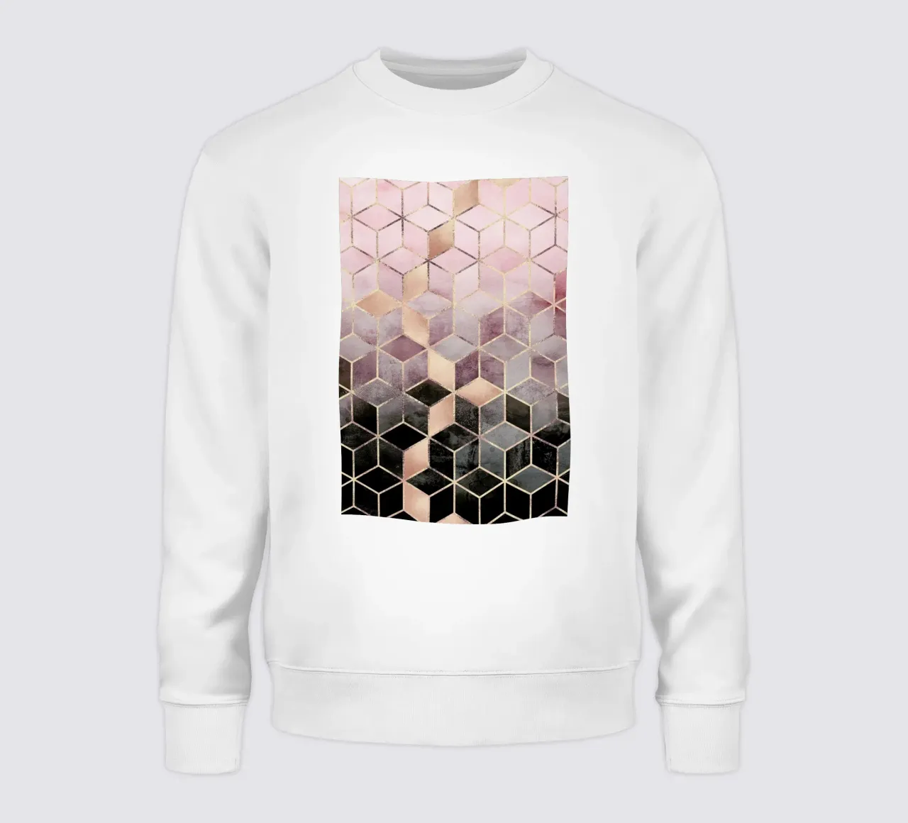 Pink Grey Gradient Cubes felpa da Elisabeth Fredriksson