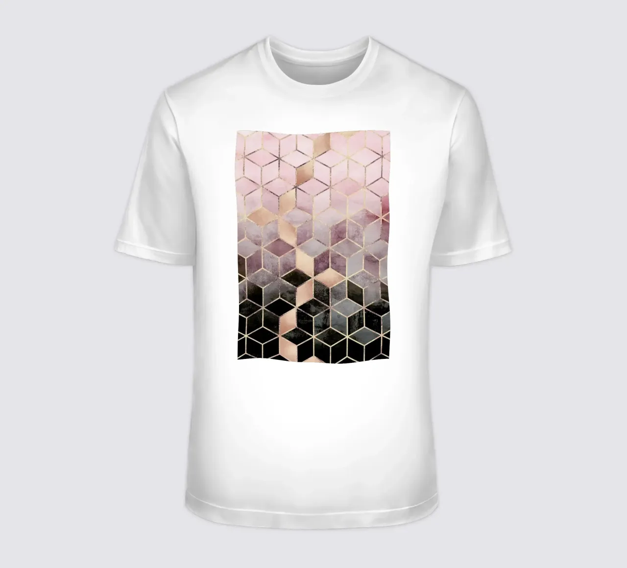 Pink Grey Gradient Cubes t-shirt da Elisabeth Fredriksson