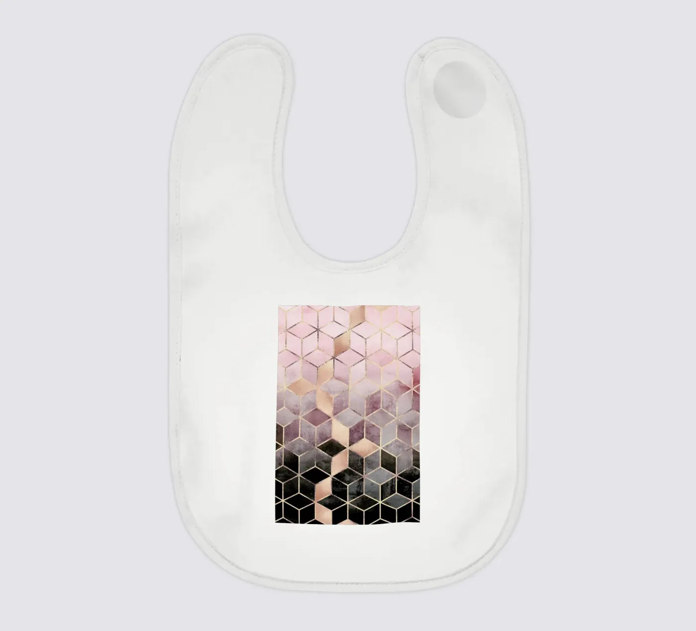 Pink Grey Gradient Cubes Babylätzchen von Elisabeth Fredriksson