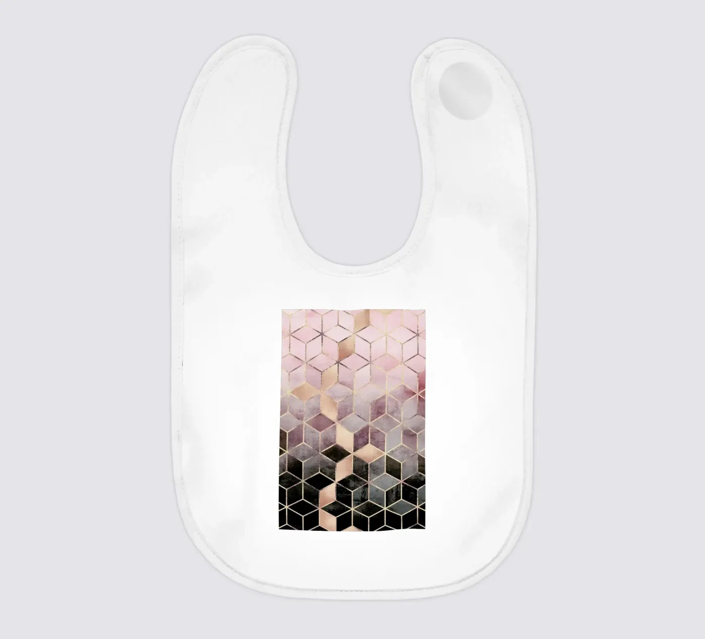 Pink Grey Gradient Cubes Babylätzchen von Elisabeth Fredriksson