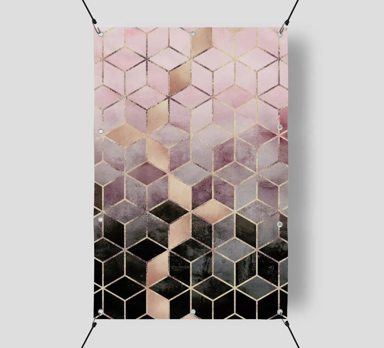 Pink Grey Gradient Cubes telo in pvc da Elisabeth Fredriksson