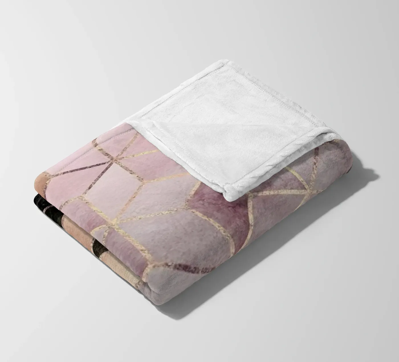 Pink Grey Gradient Cubes fleecedeken van Elisabeth Fredriksson