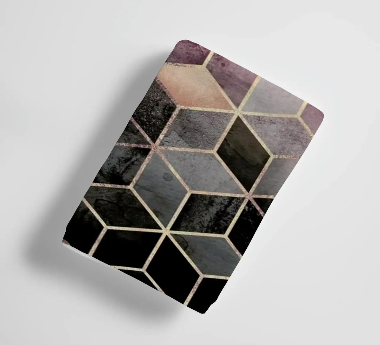 Pink Grey Gradient Cubes asciugamano da bagno da Elisabeth Fredriksson