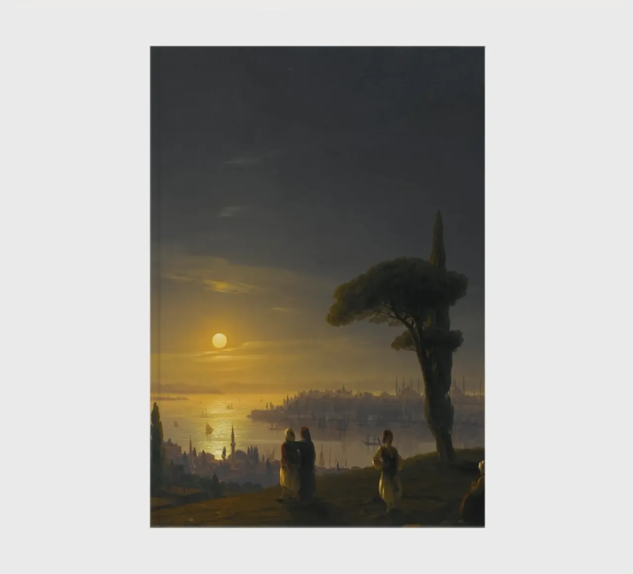 Ivan Konstantinovich Aivazov - The Galata Tower By Moonlight notebook by William Store