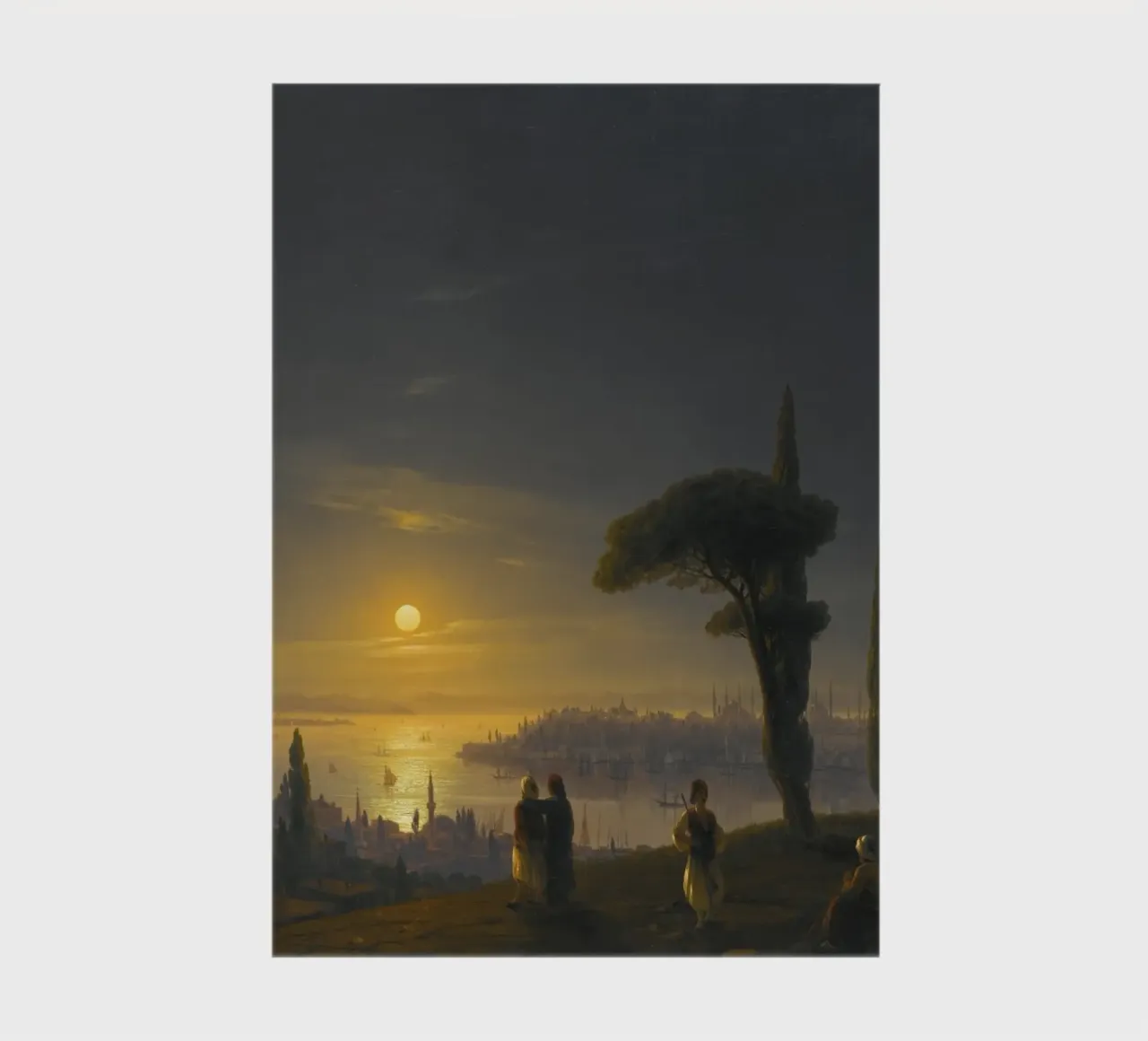 Ivan Konstantinovich Aivazov - The Galata Tower By Moonlight notebook by William Store