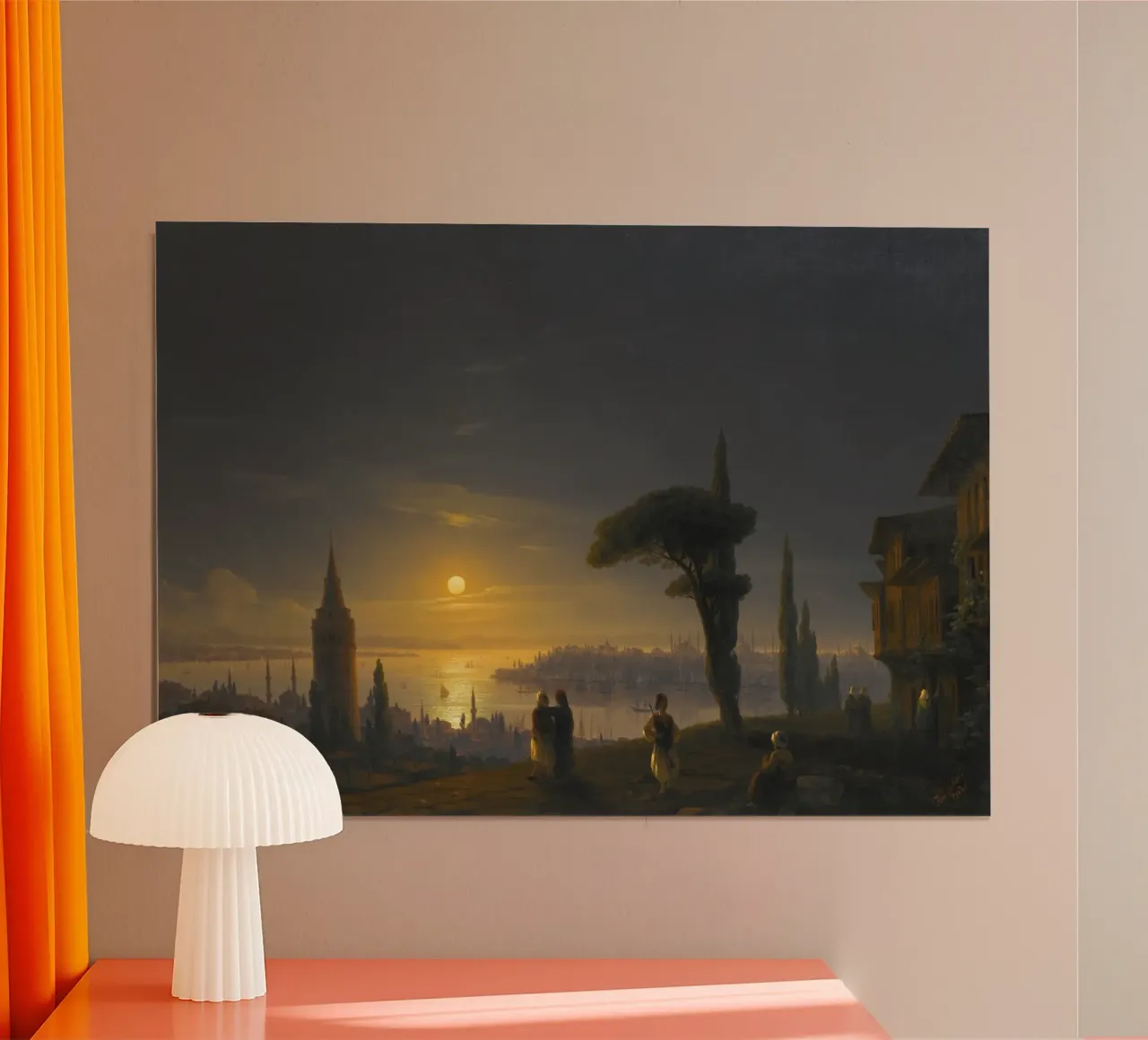 Ivan Konstantinovich Aivazov - La Torre di Galata al chiaro di luna carta hahnemühle da William Store