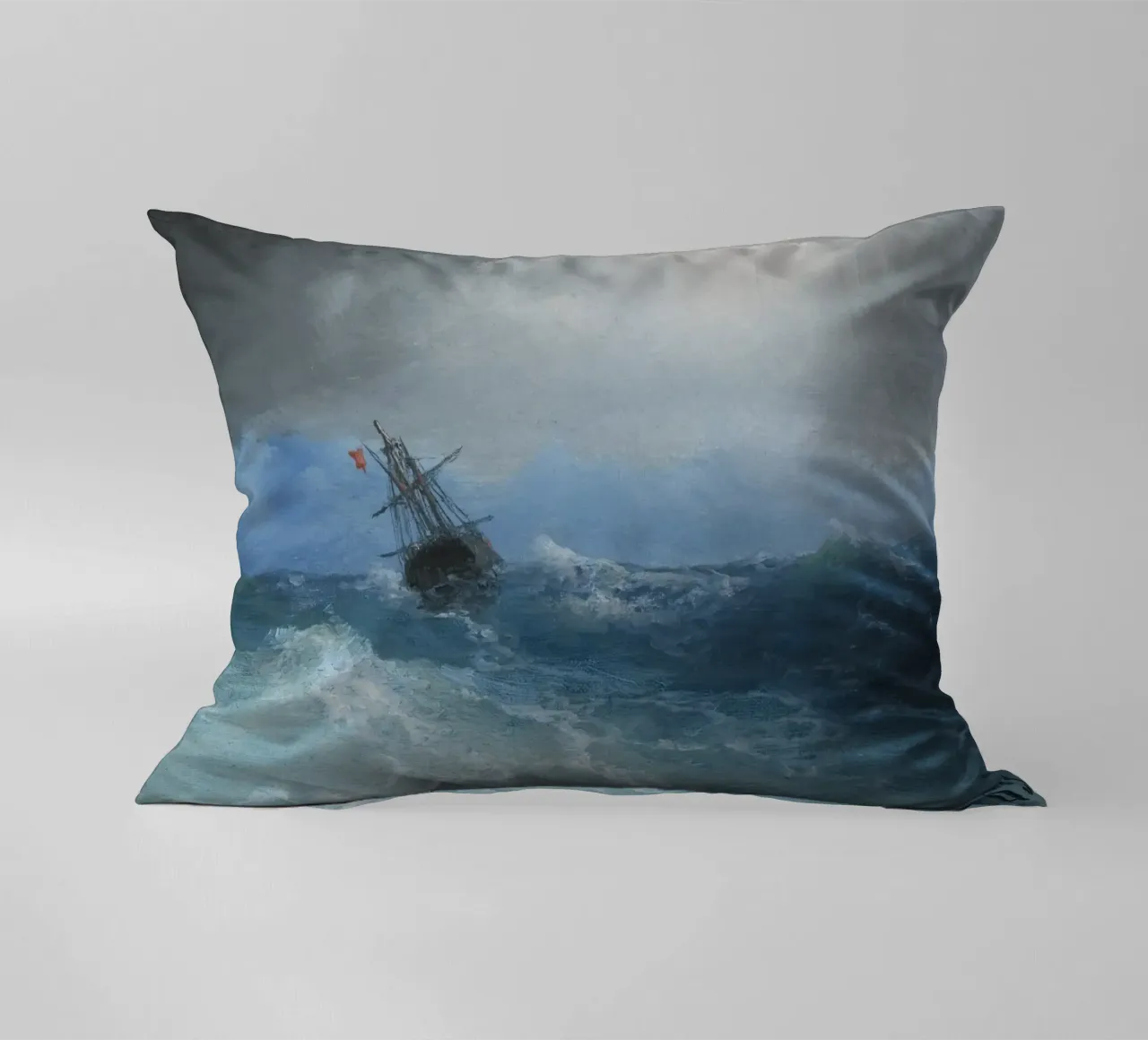 Ivan Konstantinovich Aivazovsky - Tempesta in arrivo cuscino da William Store
