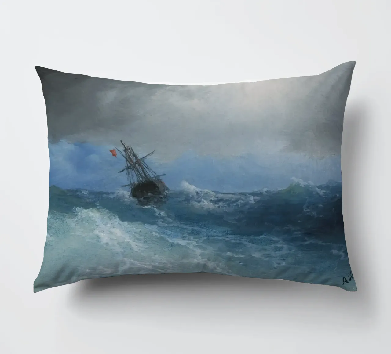 Ivan Konstantinovich Aivazovsky - Tempesta in arrivo cuscino da William Store