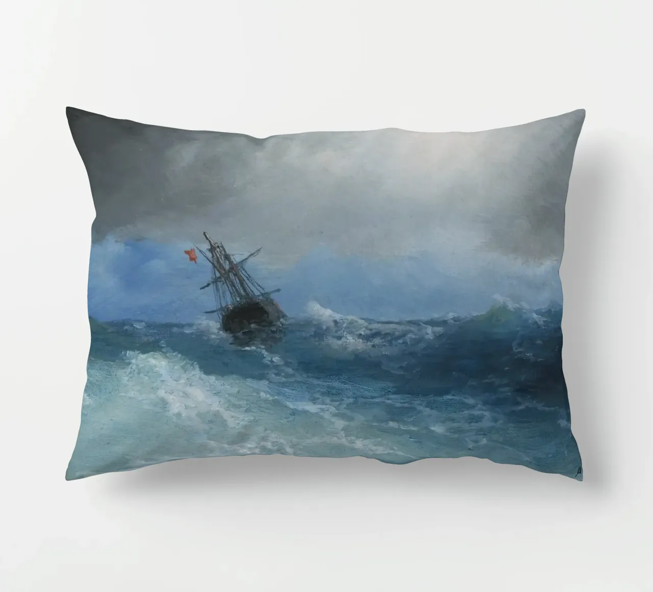 Ivan Konstantinovich Aivazovsky - Tempesta in arrivo cuscino da William Store