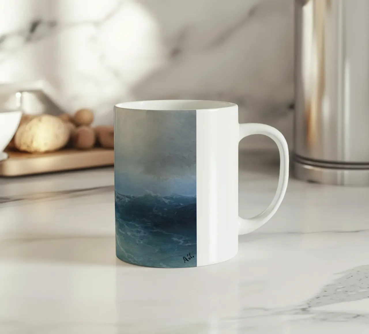 Ivan Konstantinovich Aivazovsky - Tempesta in arrivo tazza in ceramica da William Store