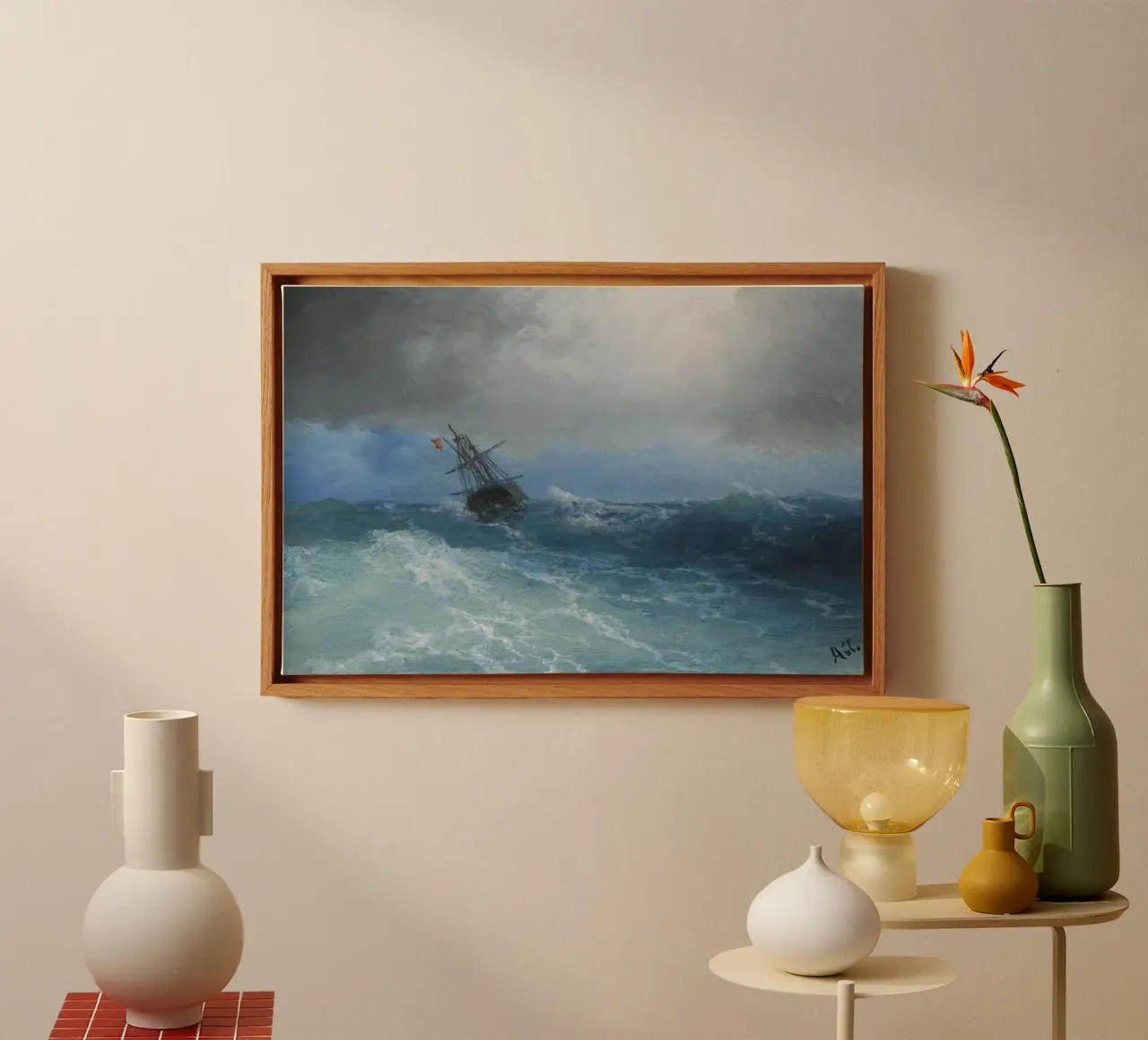 Ivan Konstantinovich Aivazovsky - Tempesta in arrivo tela con Cornice a cassetta da William Store