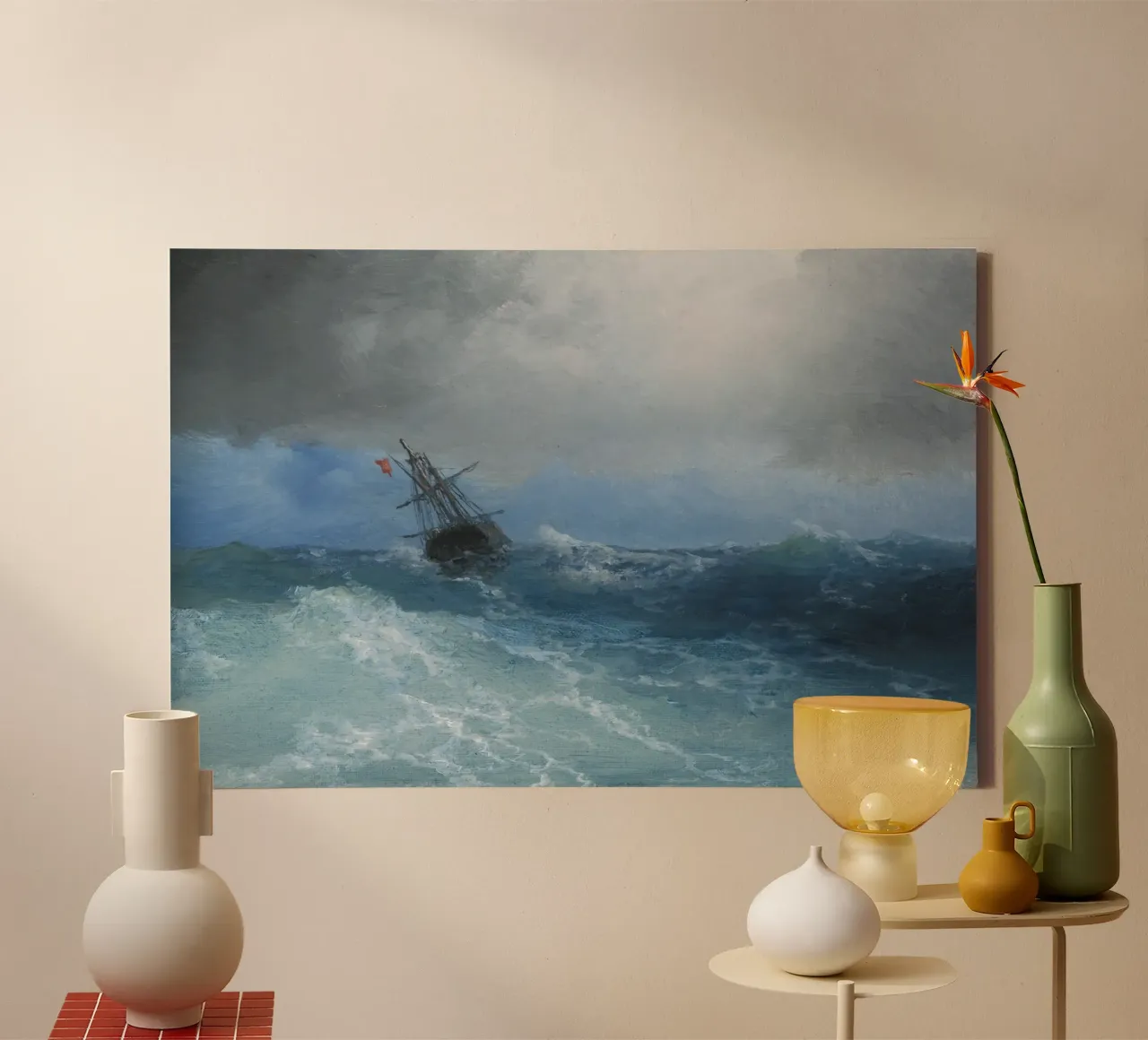 Ivan Konstantinovich Aivazovsky - Tempesta in arrivo tela con Cornice a cassetta da William Store