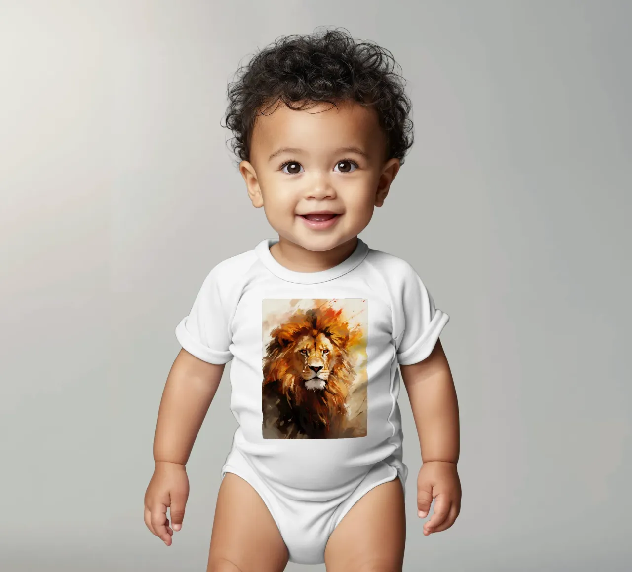Lion Abstract 2 body neonato maniche corte da Mateo