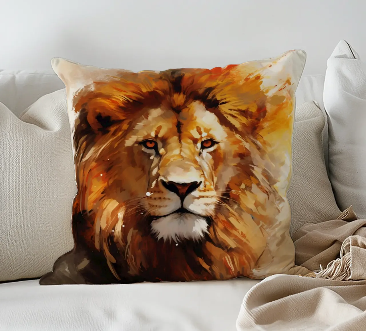 Lion Abstract 2 cuscino da Mateo