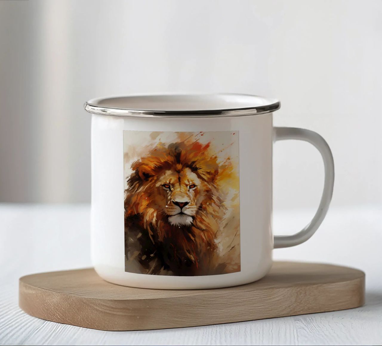 Lion Abstract 2 tazza in smalto da Mateo