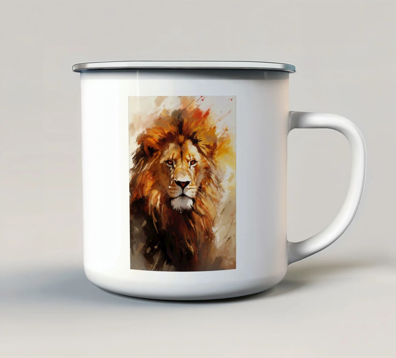 Lion Abstract 2 tazza in smalto da Mateo