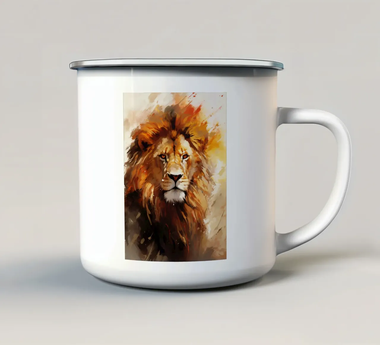 Lion Abstract 2 tazza in smalto da Mateo