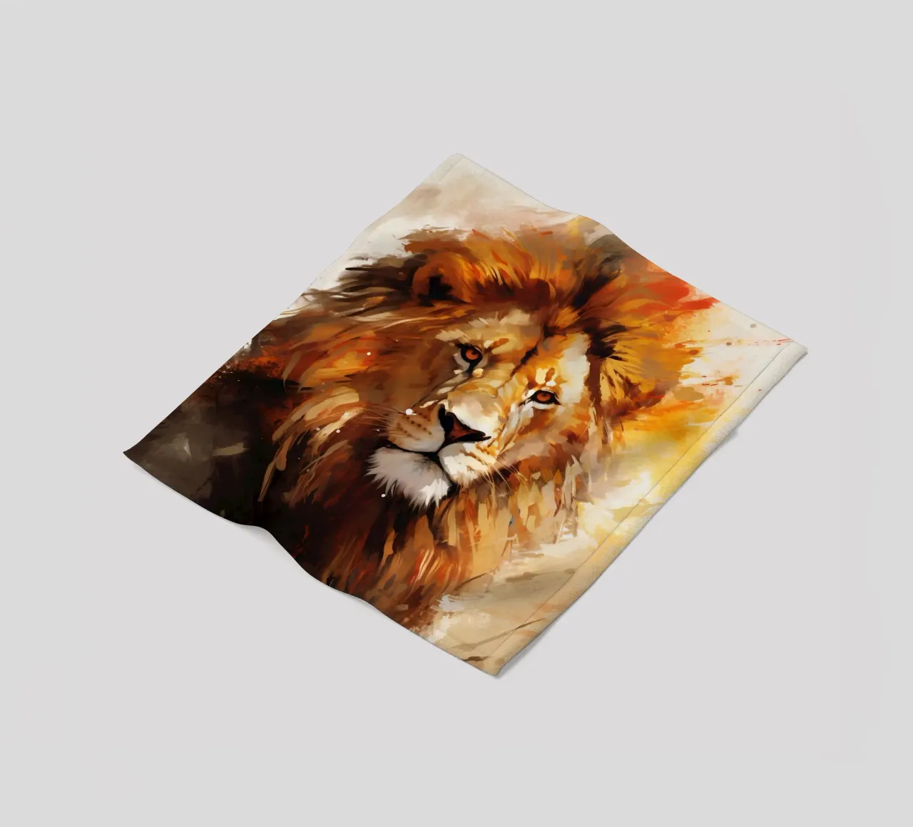 Lion Abstract 2 coperta in pile da Mateo