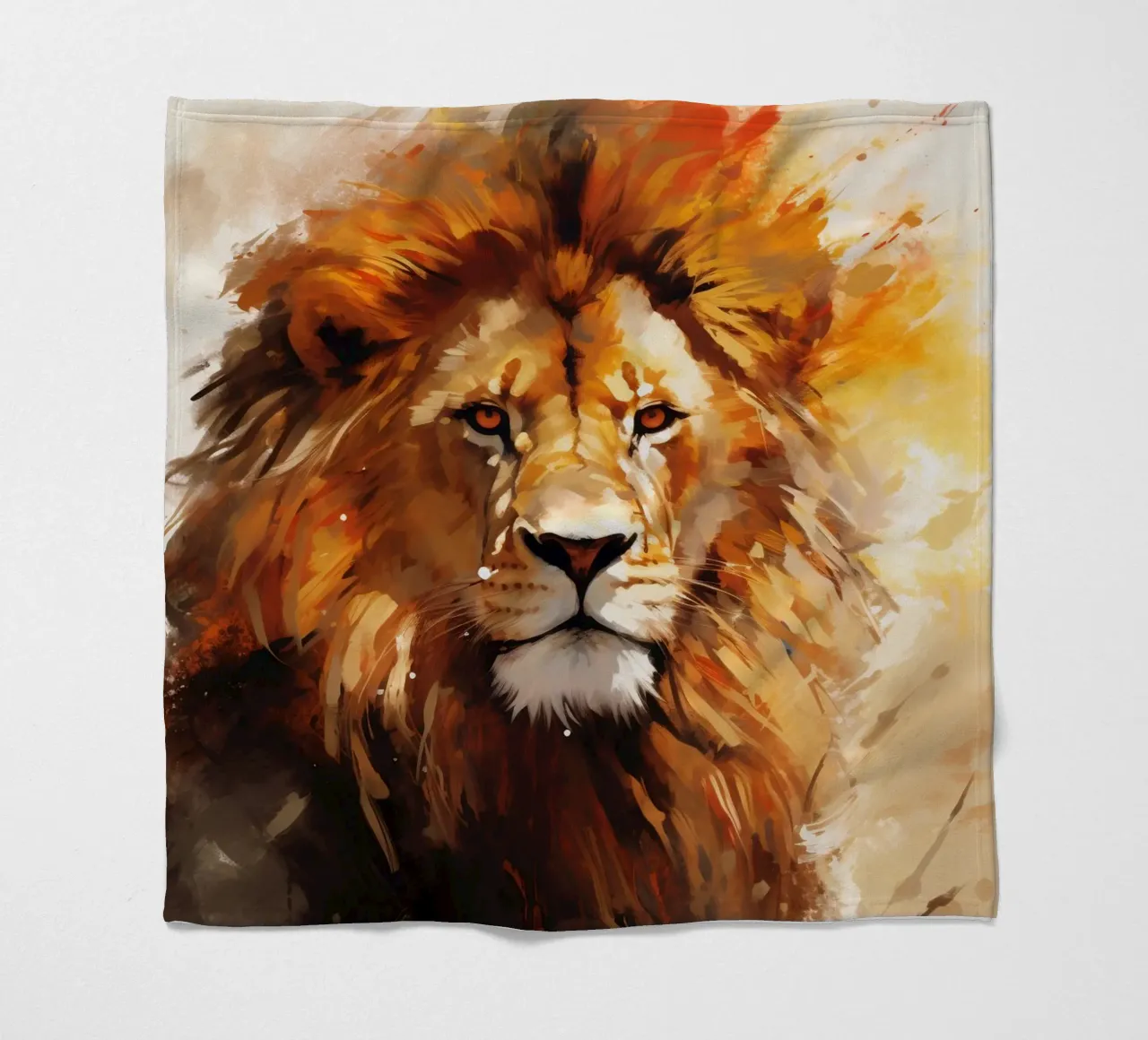 Lion Abstract 2 coperta in pile da Mateo